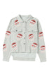 Sky Blue Sequined Santa Claus Flap Pocket Corduroy Jacket